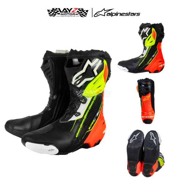 Alpinestars Supertech R Vented Boots - Black Red Yellow, 44