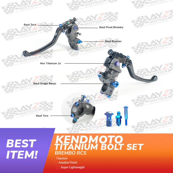 Second image of Kendmoto Baut Titanium Set - Brembo Master Rem RCS / RCS Corsacorta