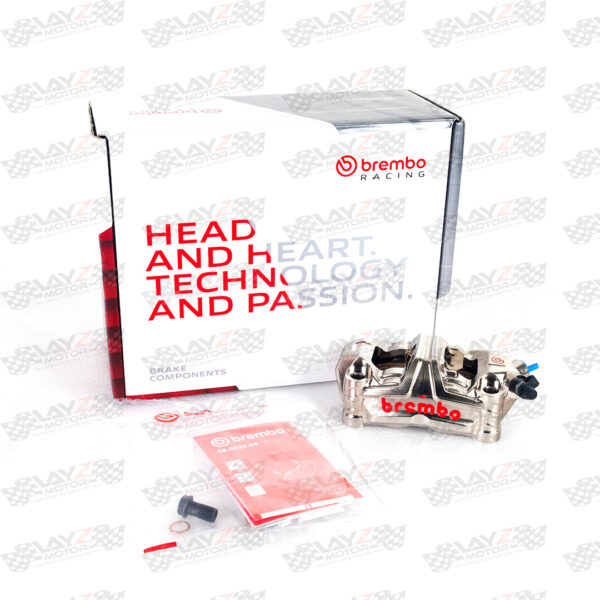 Brembo Front Radial Brake Calipers Monobloc Set GP4-MS 100mm, Nickel Finish