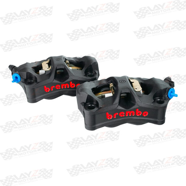 Brembo Front Brake Set Radial Calipers Stylema 100mm, Black Red Logo