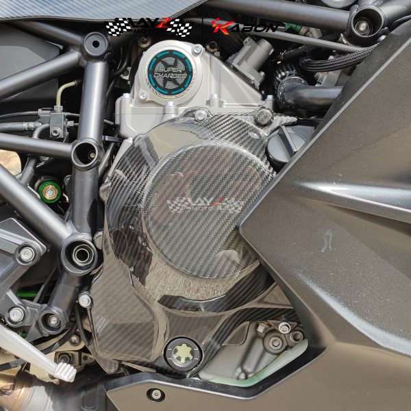 Second image of Kabon X Dry Carbon Engine Cover - Kawasaki H2