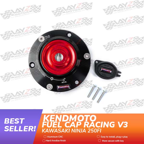 Second image of Kendmoto Fuel Cap Racing Keyless V3 - Kawasaki Ninja 250 / 300 2013-2017
