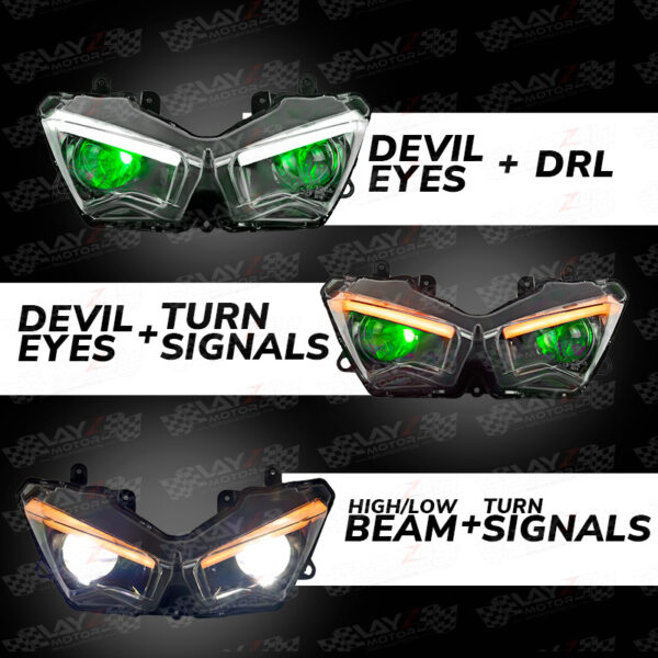 Second image of Kendmoto Headlamp Projector LED - Kawasaki ZX-25R | ZX-4R | ZX-6R 2019+ | Ninja 250/400