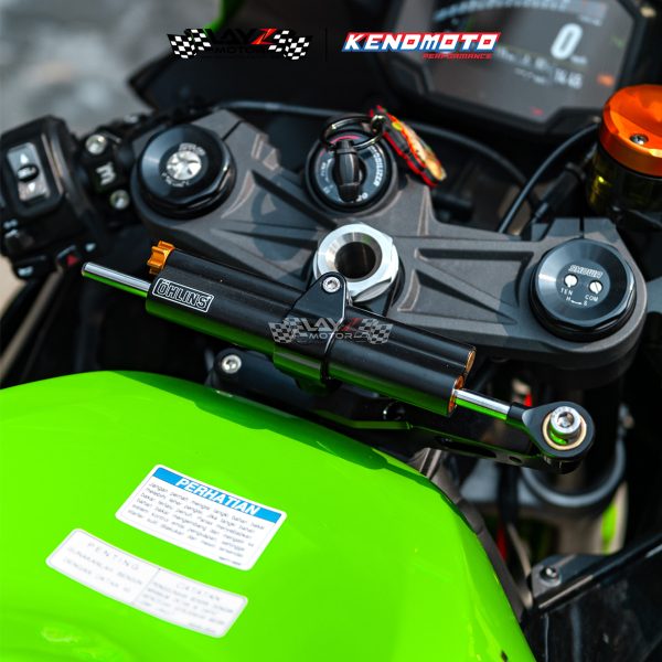 Second image of Ohlins Steering Damper Universal, Stroke 63mm + Kendmoto Mounting Kit - Kawasaki ZX6R 2013+