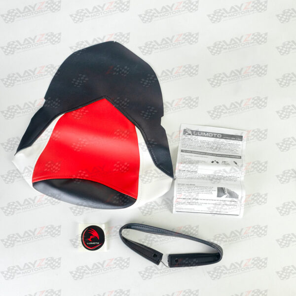 Second image of Luimoto Sport | Passenger Seat Cover Red/White/Black - Yamaha R25 2014-2018