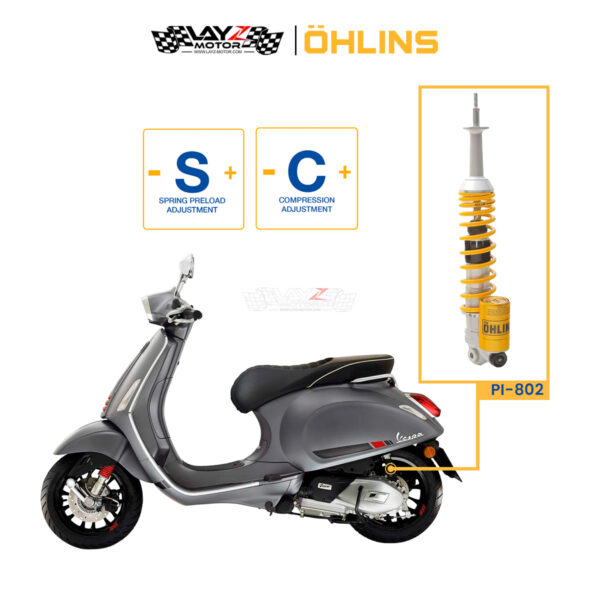 Second image of OHLINS PI-802 Vespa Sprint 150 2017-2023 Rear Shock Absorber