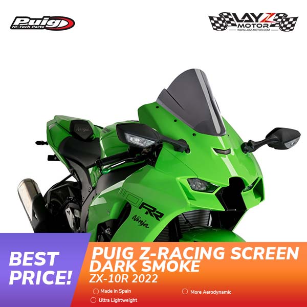 Puig Z-Racing Screen Windshield, Dark Smoke - Kawasaki ZX10R 2021