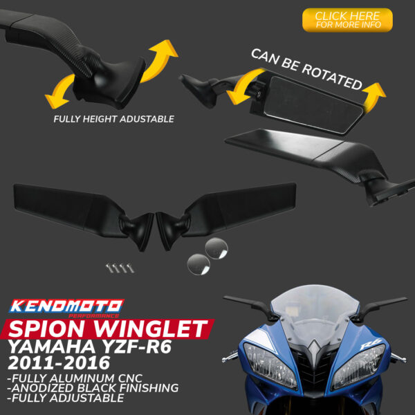 Kendmoto Spion Mirror Winglet - Yamaha YZF R6 11'-16'