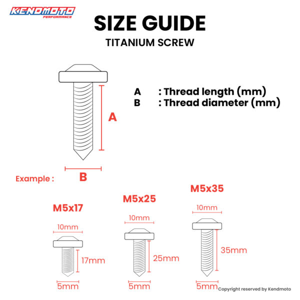 Second image of Kendmoto Baut Skrup Titanium - Yamaha