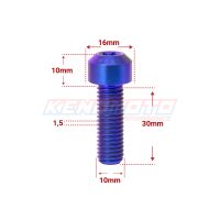 KENDMOTO_TORX M10x30 BLUE