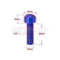 KENDMOTO_TORX M10x30 BLUE