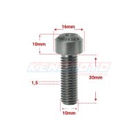 KENDMOTO_TORX M10x30 SILVER