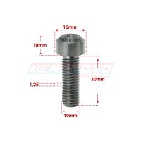 KENDMOTO_TORX M10x30 SILVER