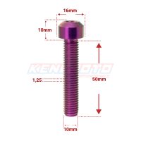 KENDMOTO_TORX M10x50 PURPLE