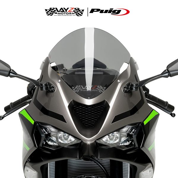 Second image of PUIG Kawasaki ZX6R 2025 R-Racer Screen Windshield Smoke 21832H